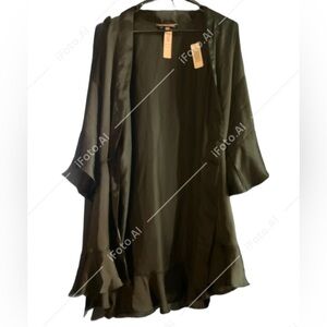 NWT Women’s Victoria Secret Black Sexy Bell Sleeve Ruffle Robe XS/S/XP/P
